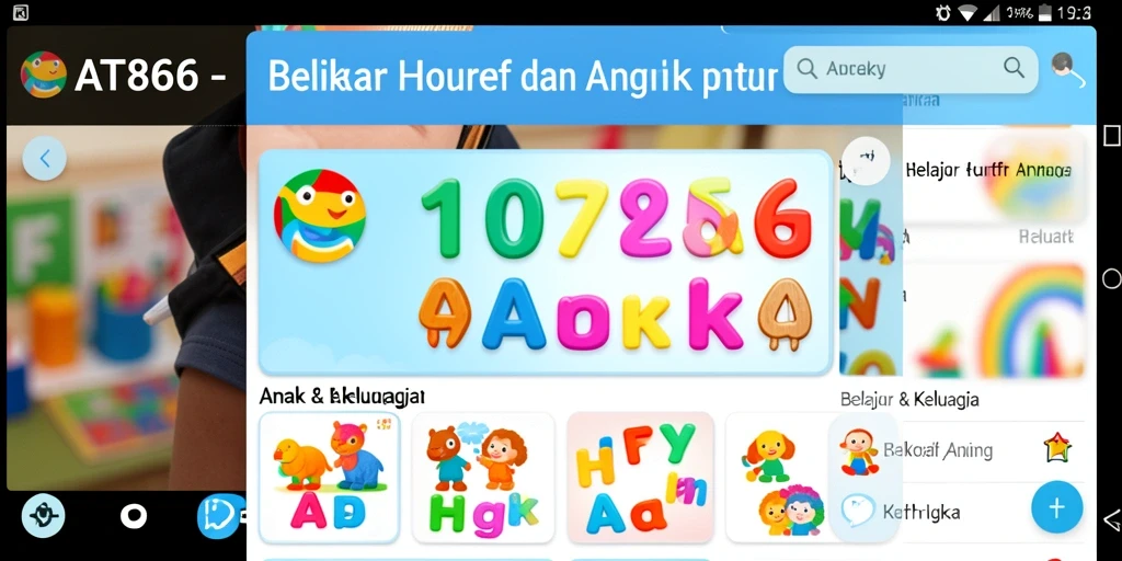 Tampilan antarmuka AT866 yang interaktif dan ramah anak.