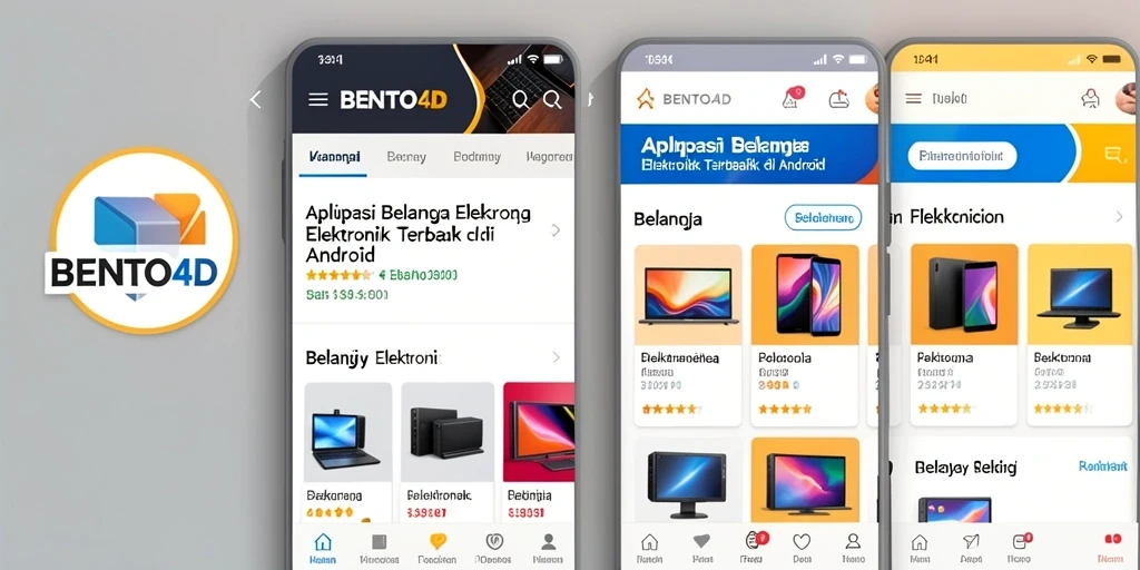 Tampilan antarmuka BENTO4D yang modern dan user-friendly untuk belanja Elektronik.