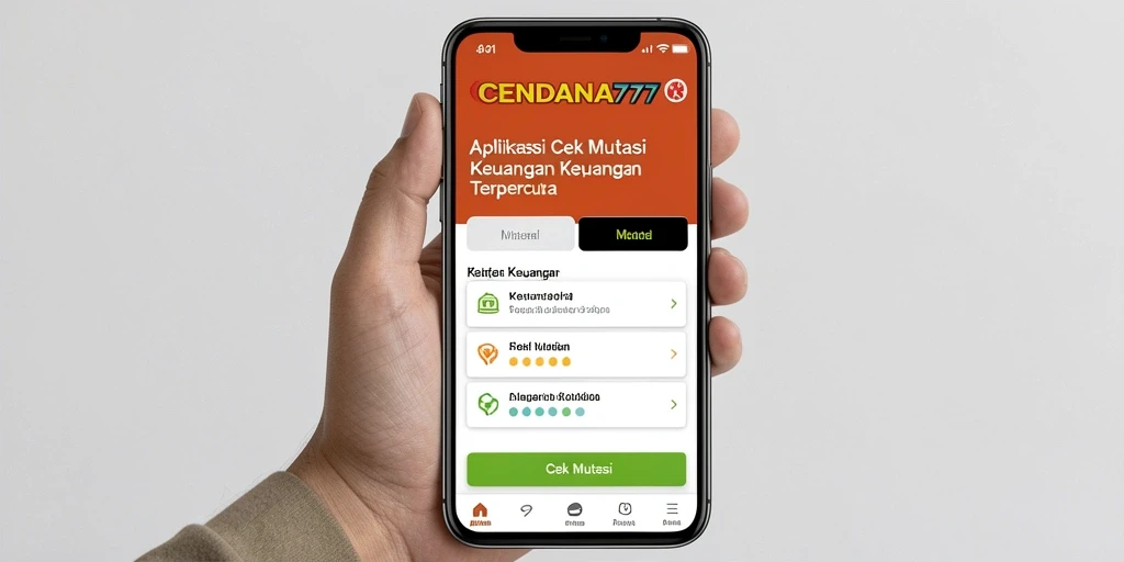 Screenshot CENDANA777 menampilkan antarmuka aplikasi yang user-friendly untuk Cek Mutasi.