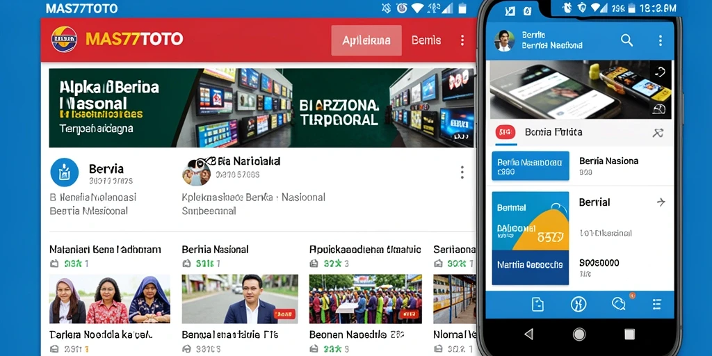 Antarmuka aplikasi MAS77TOTO menampilkan berita nasional terbaru.