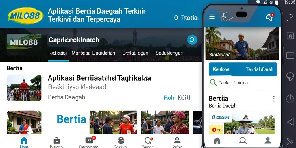 Tampilan utama aplikasi berita daerah yang informatif.