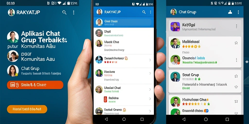 Antarmuka RAKYATJP dengan fitur Chat Grup yang menarik.
