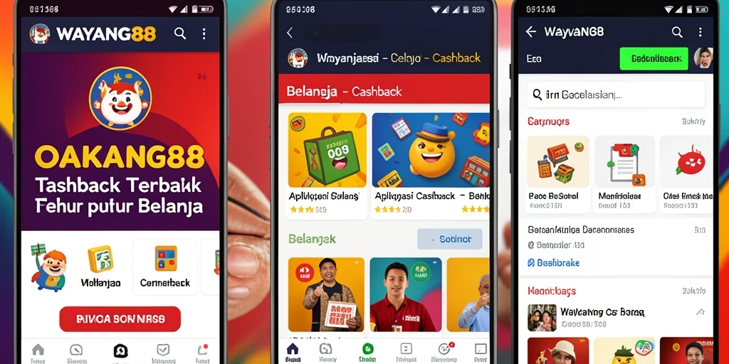 Antarmuka aplikasi WAYANG88 dengan fitur Cashback yang menarik.